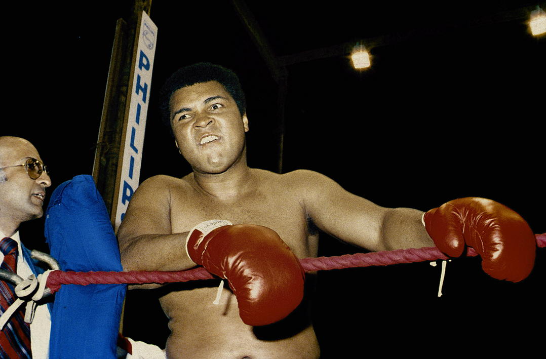 Cassius Clay in 1964 battle with Sonny Liston